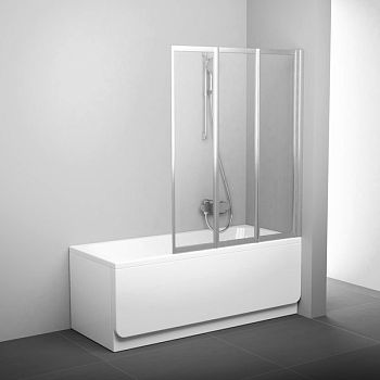 Шторка для ванны VS3 100 сатин +транспарент Ravak в #REGION_NAME_DECLINE_PP#
