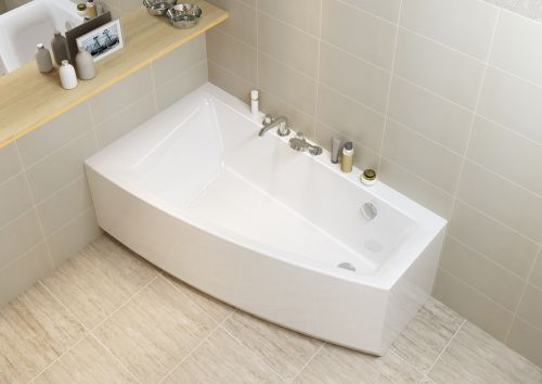 Cersanit VIRGO MAX Асимметричная акриловая ванна 160x90, правосторонняя, без ножек, белая в Краснодаре