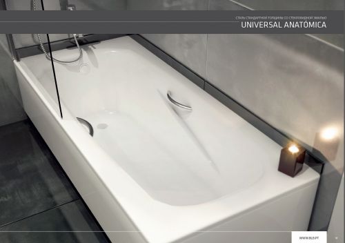 BLB UNIVERSAL ANATOMICA Ванна стальная 170*75, белая, с отверстиями для ручек в Краснодаре