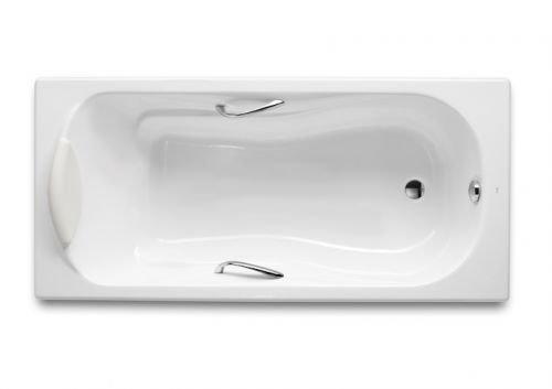 Roca HAITI Ванна чугунная 170х80, противоскользящее покрытие, с отверстиями для ручек в Краснодаре